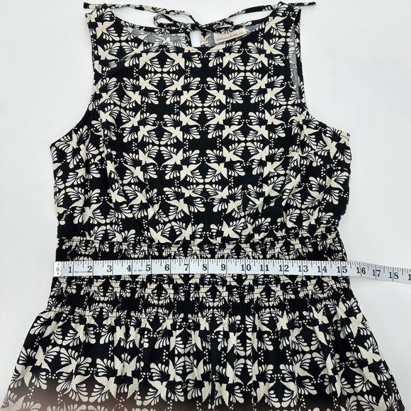 Universal Thread Black & Cream Ikat Sleeveless Smocked Waist Sundress Medium - Picture 9 of 11